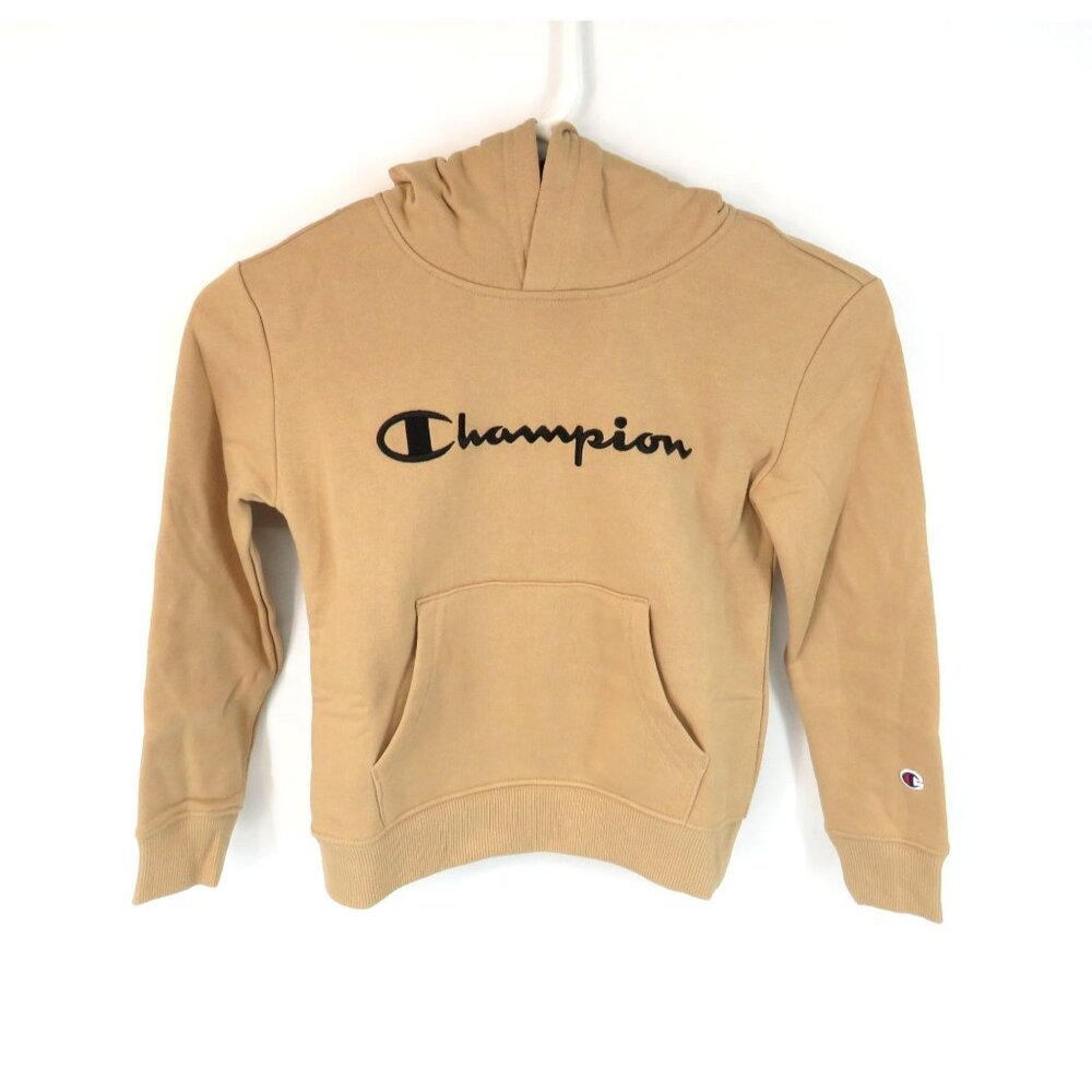 Champion Boys Brown Hoodie Logo Print Front Pocket XS (4/5) NWT $40